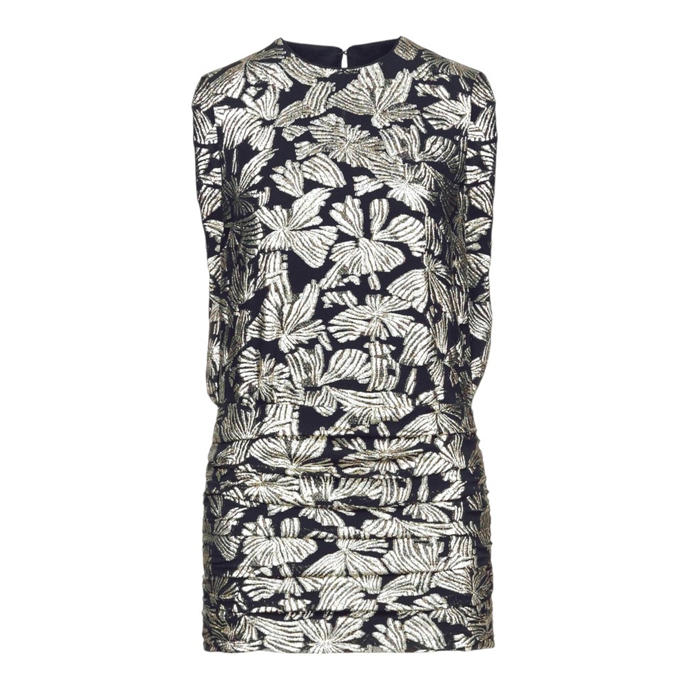SAINT LAURENT Lame Zébre Fleur Dress